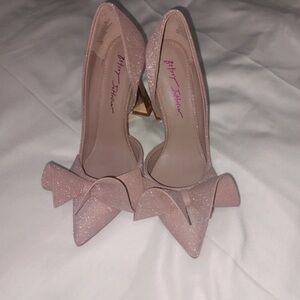 Betsey Johnson Pink Glitter Heels with Bow